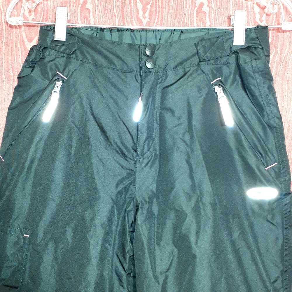 CHAMPION SNOW PANTS GIRL'S SIZE L 10-12 BLACK INSULATED SKI SNOWBOARD RIPSTOP - Picture 3 of 13